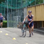 Simone dopo la frazione ciclistica alla gara di triathlon