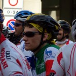 Simone alla partenza della granfondo di Reggio Emilia